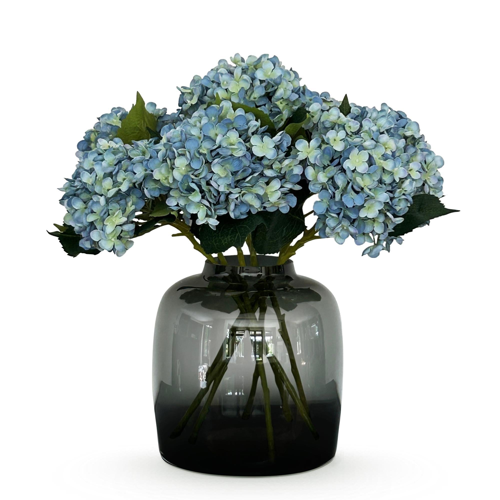 Kunstbloemen - Hortensia bloem blauw x 8 - 52cm