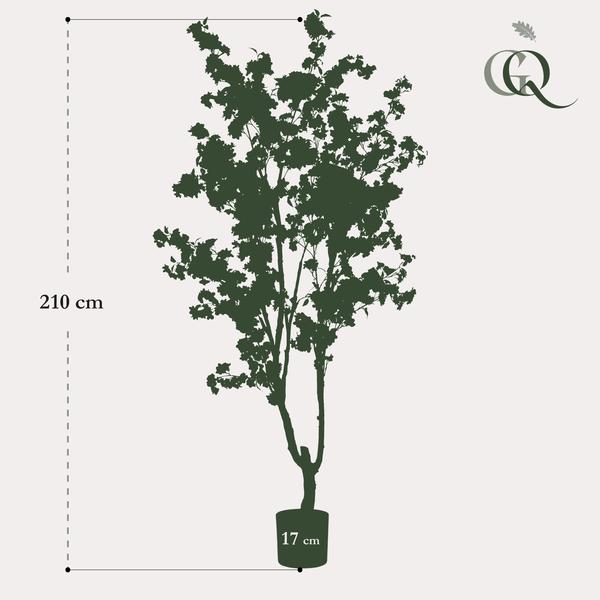 Kunstplant - Prunus - Kersenbloesem - Wit - 210cm