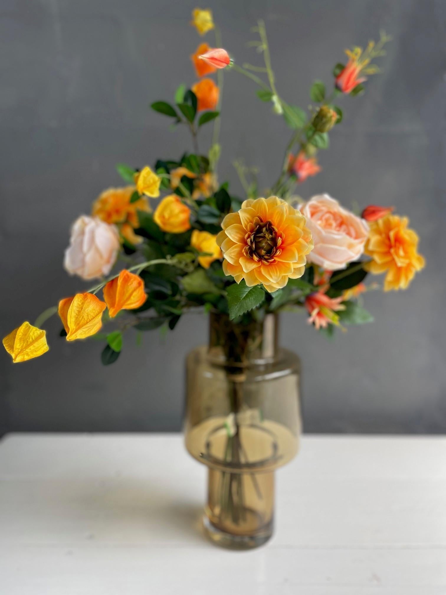 Kunstbloemen - Boeket L - Pretty Orange - 80cm