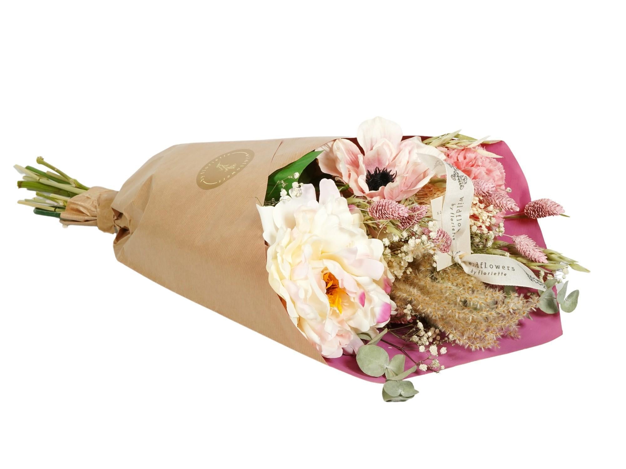 Droogbloemen & Zijde - Dried & Silk Peony Love - ↕55cm