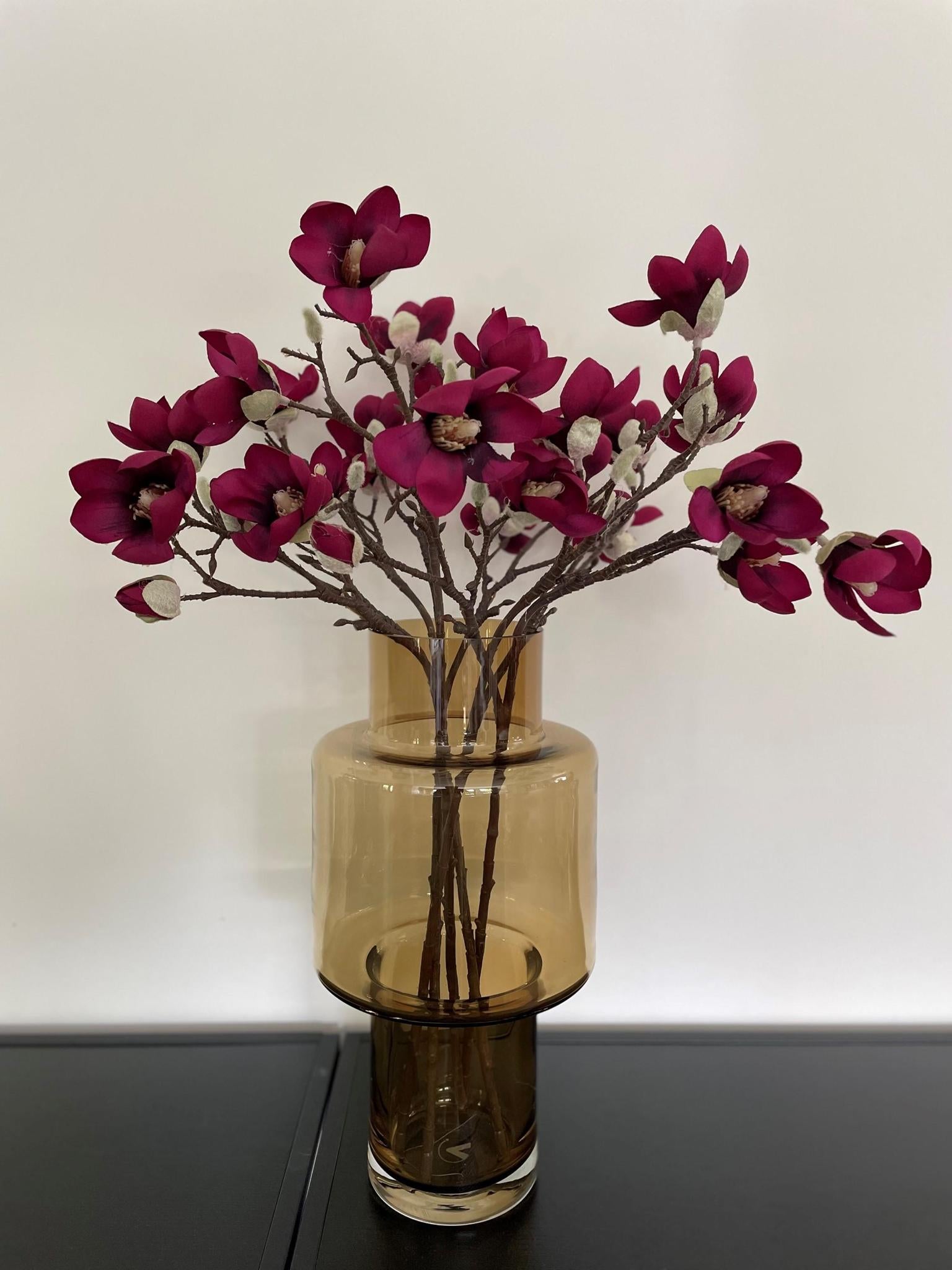 Kunstbloemen - Magnolia bloem Paars x8 -65cm