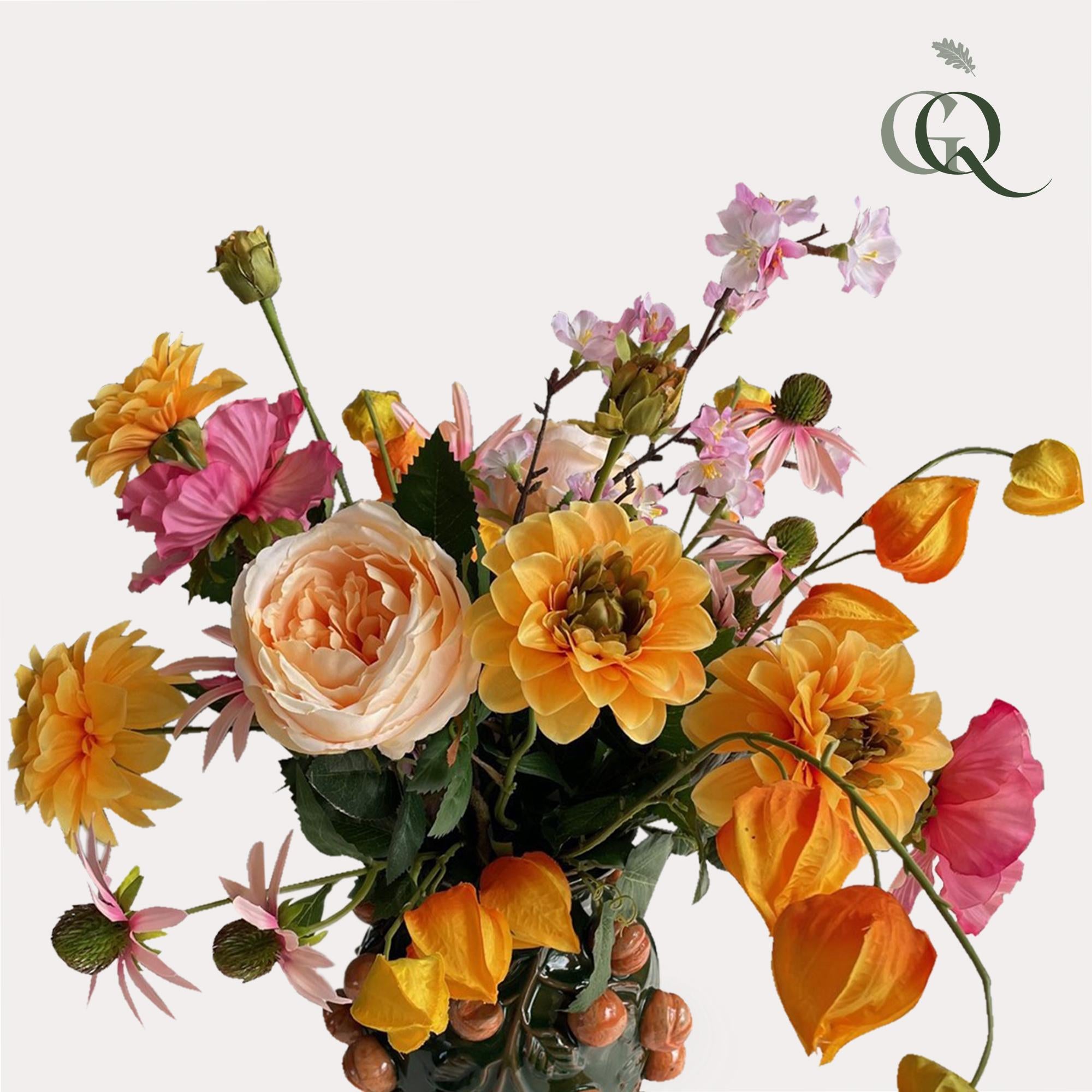 Kunstbloemen - Boeket L - Orange Summer - 80cm