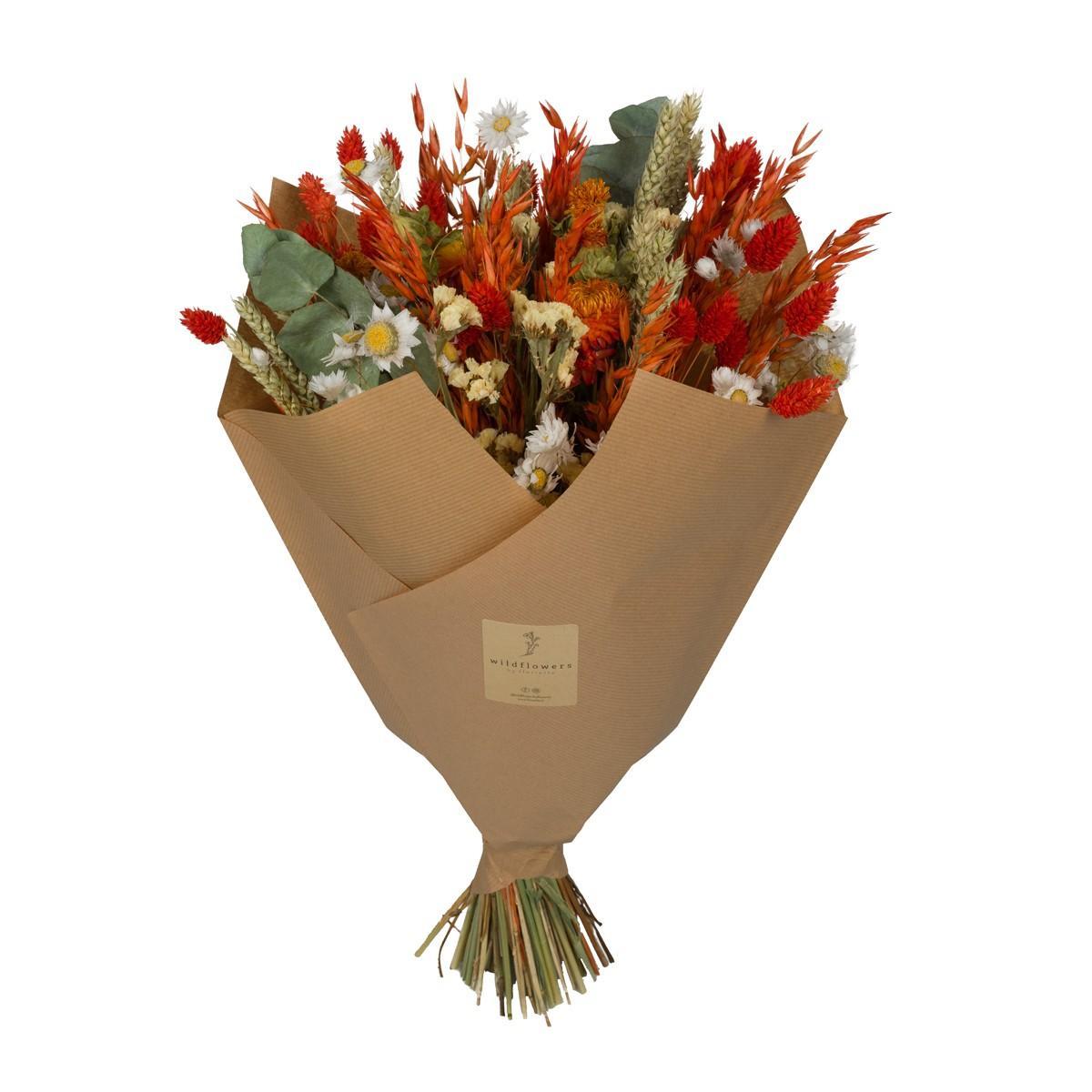 Droogbloemen - Classic Bouquet - Orange - 4 boeketten - ↕60cm