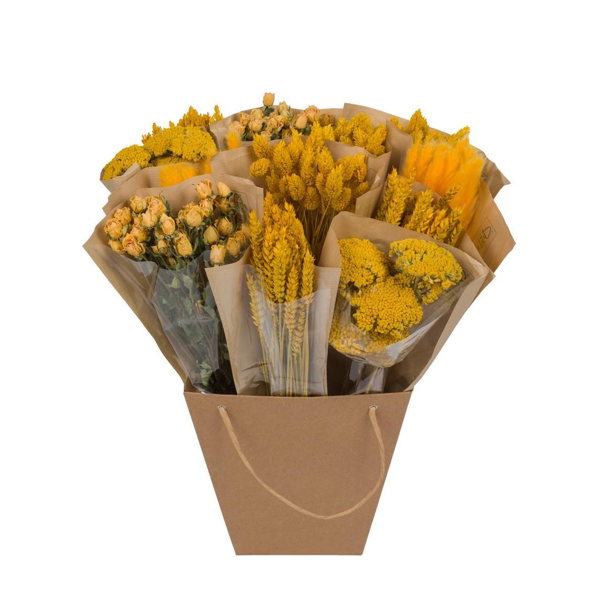 Droogbloemen - Dried Mono Mix - Yellow - ↕50cm