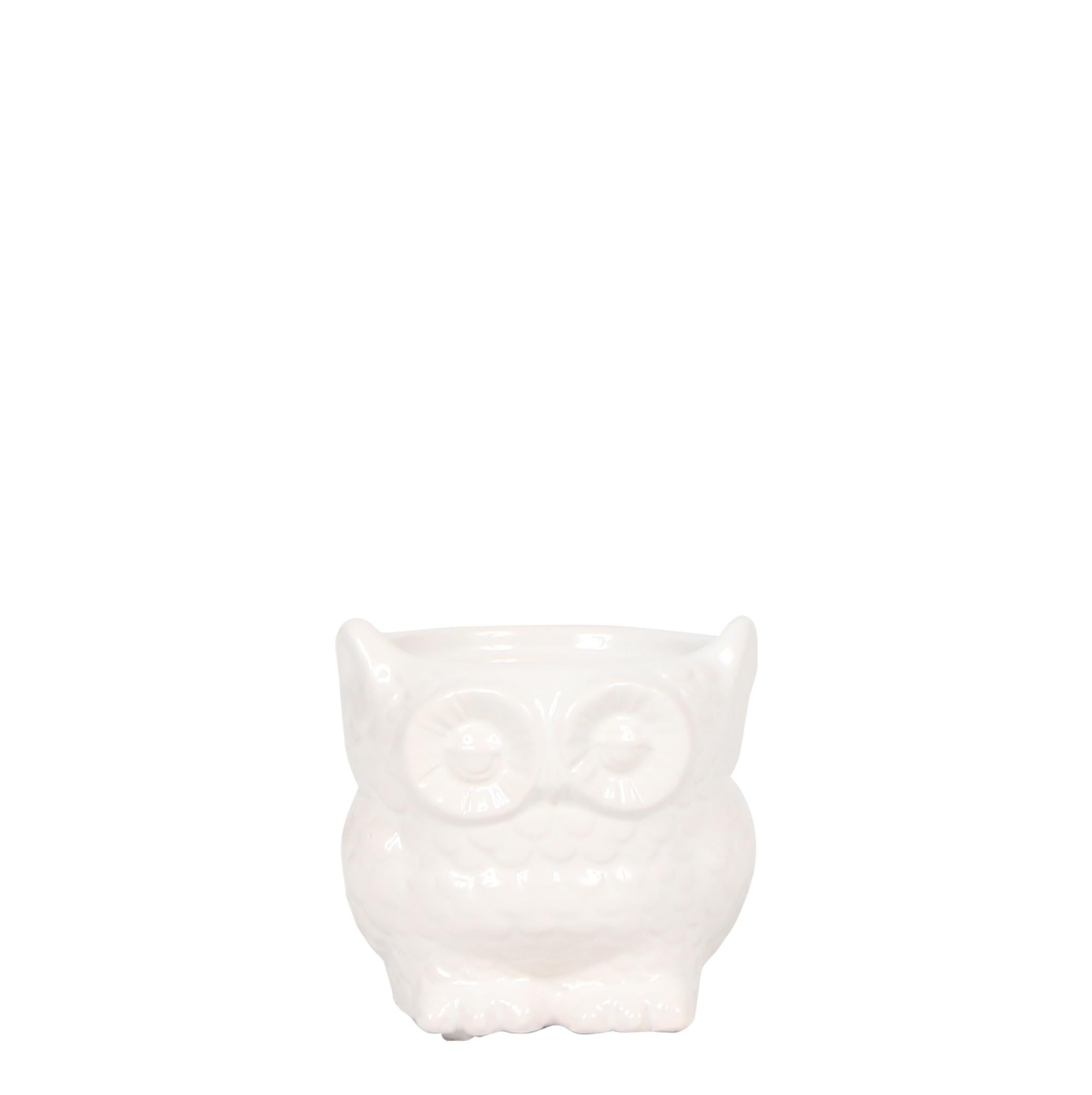 Kolibri Home | Owl bloempot - Witte keramieken sierpot - Ø6cm