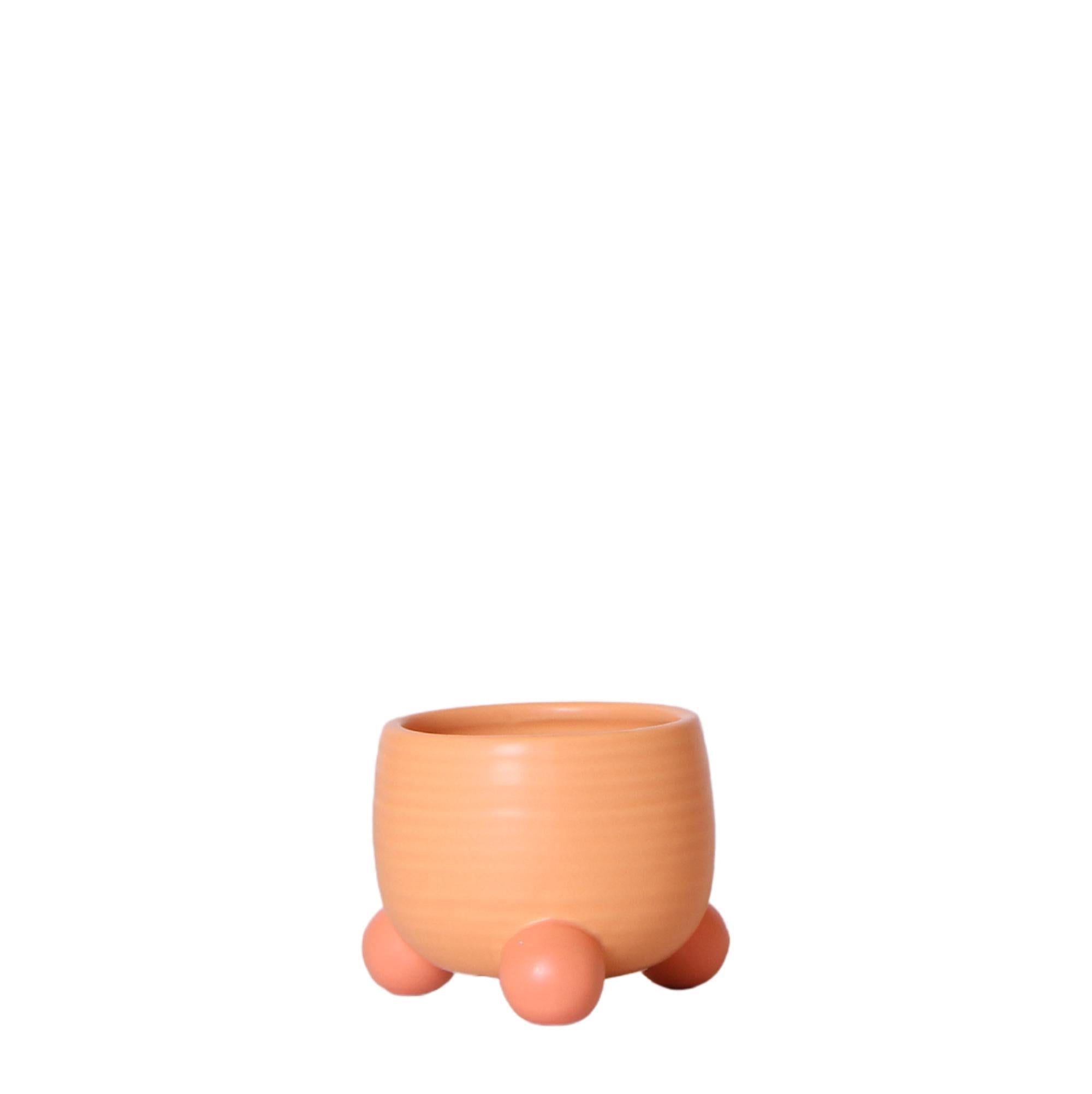 Kolibri Home | Rolling peach bloempot - Peach kleurige keramieken sierpot - Ø6cm