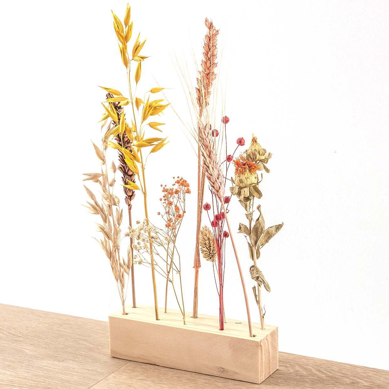 Wooden Dried flower stand - M - Flowers and Herbs + Dried Floral Arrangement