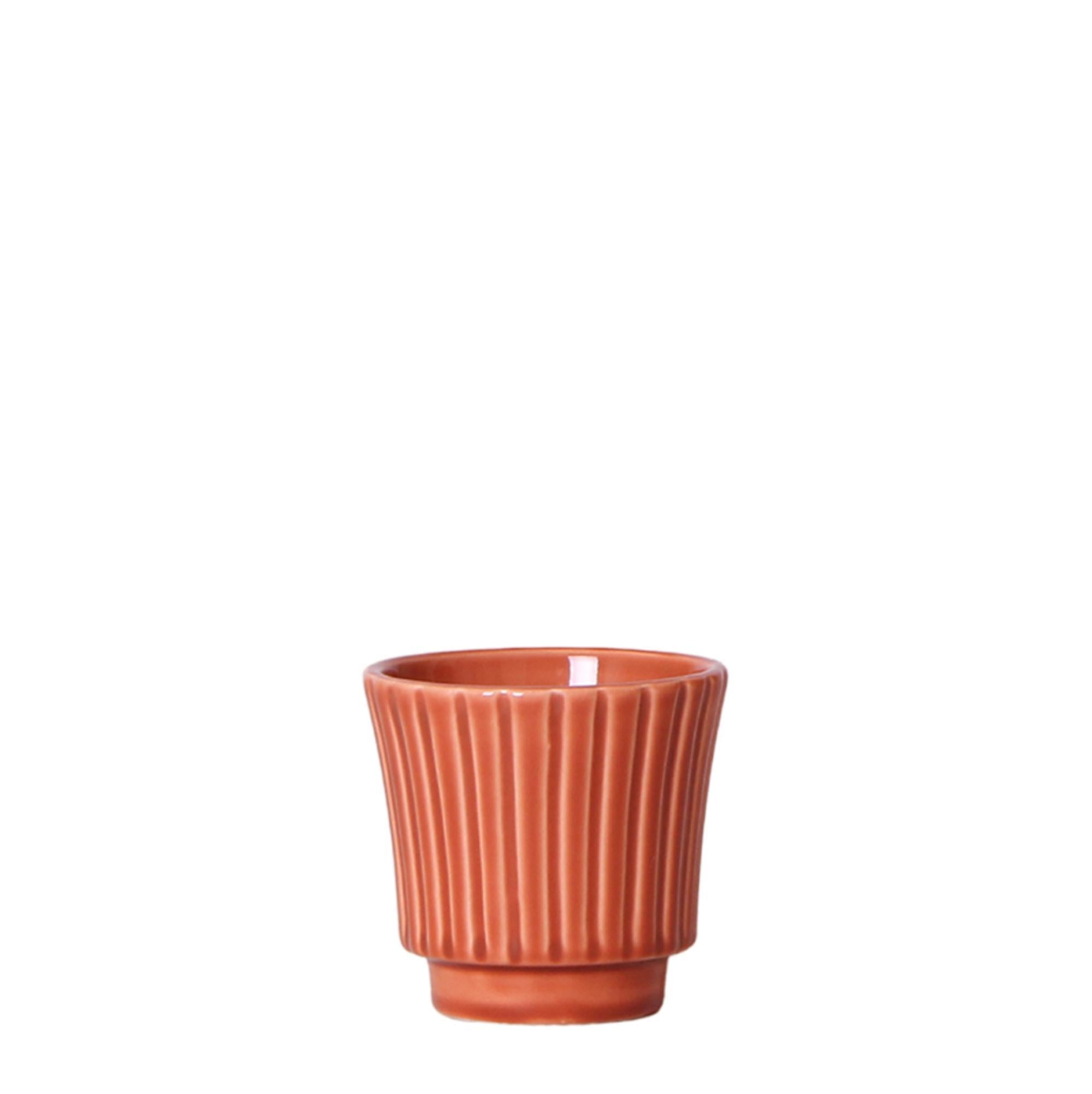 Kolibri Home | Retro terracotta bloempot - terracotta kleurige keramieken sierpot - Ø6cm