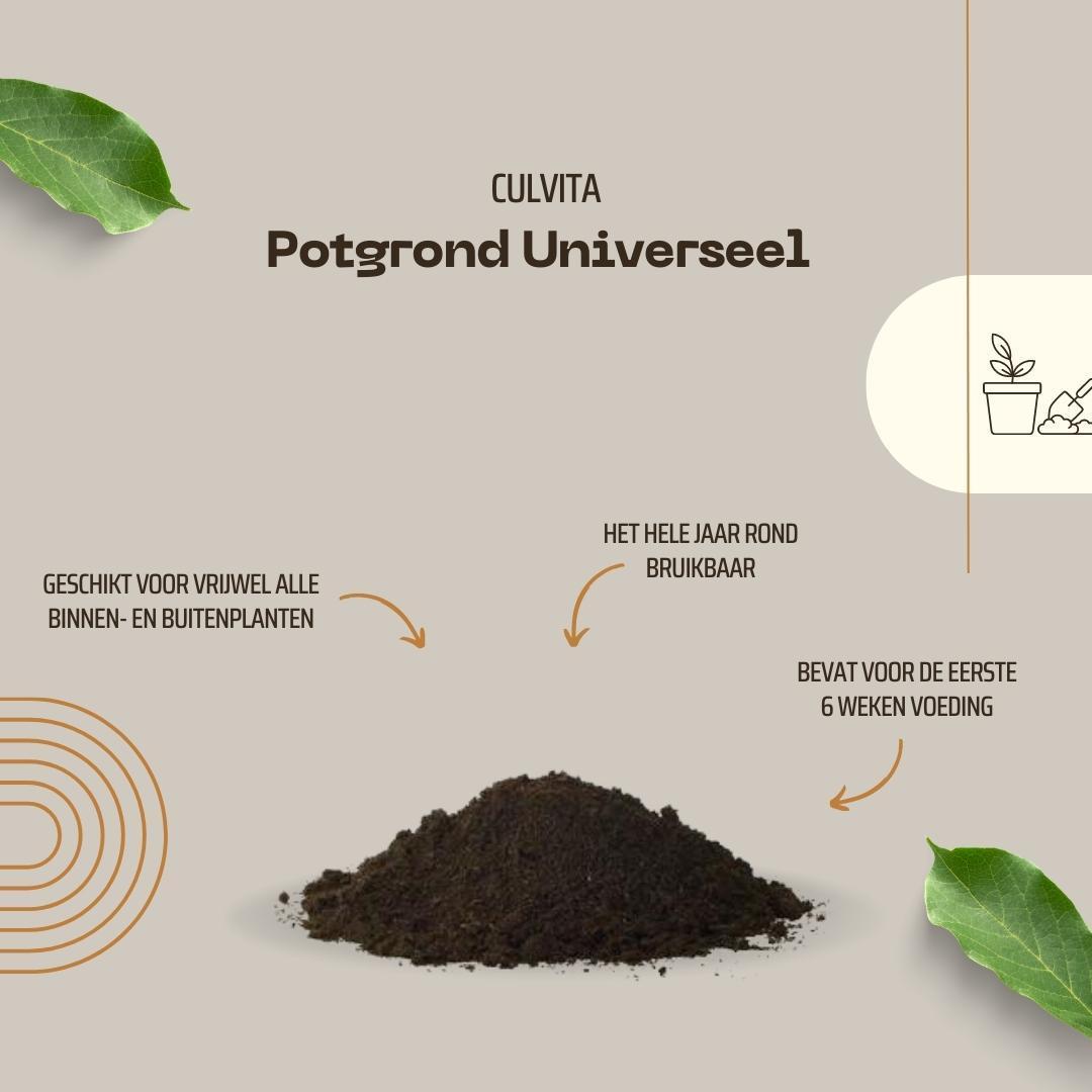 Culvita Universele Potgrond 40 l inclusief 2 maanden plantenvoeding - Universele potgrond voor kamerplanten en buitenplanten - potgrond universeel 40 liter