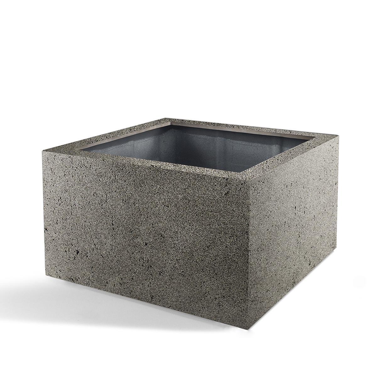 Pot Grigio Low Cube Natural Concrete - D80 x H60