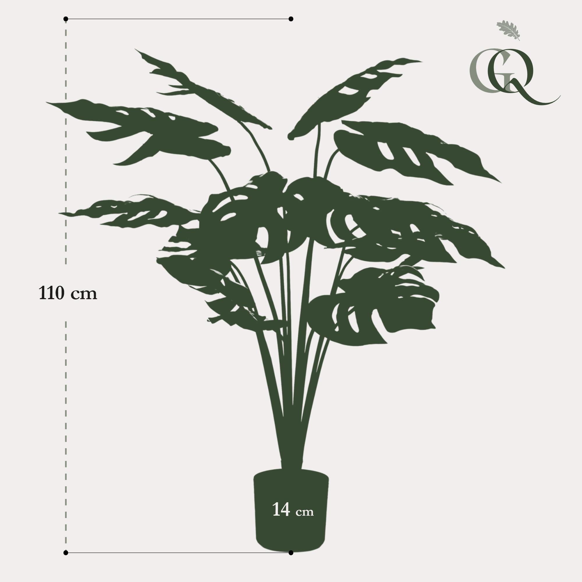 Kunstplant - Monstera Deliciosa - Gatenplant - 110 cm