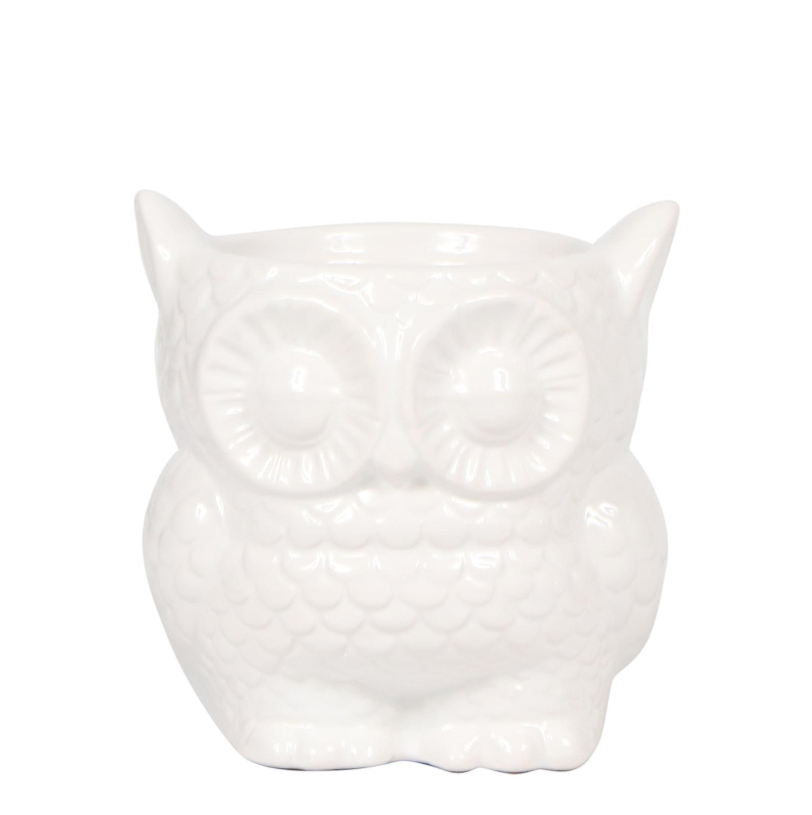 Kolibri Home | Owl bloempot - Witte keramieken sierpot - Ø9cm