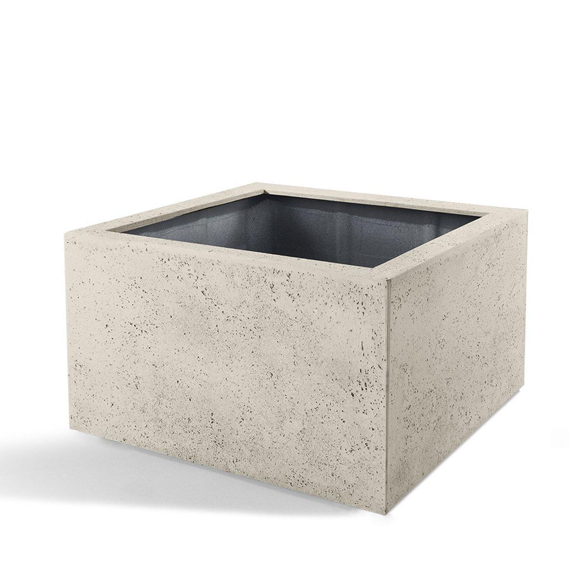 Pot Grigio Low Cube Antique White - D80 x H60