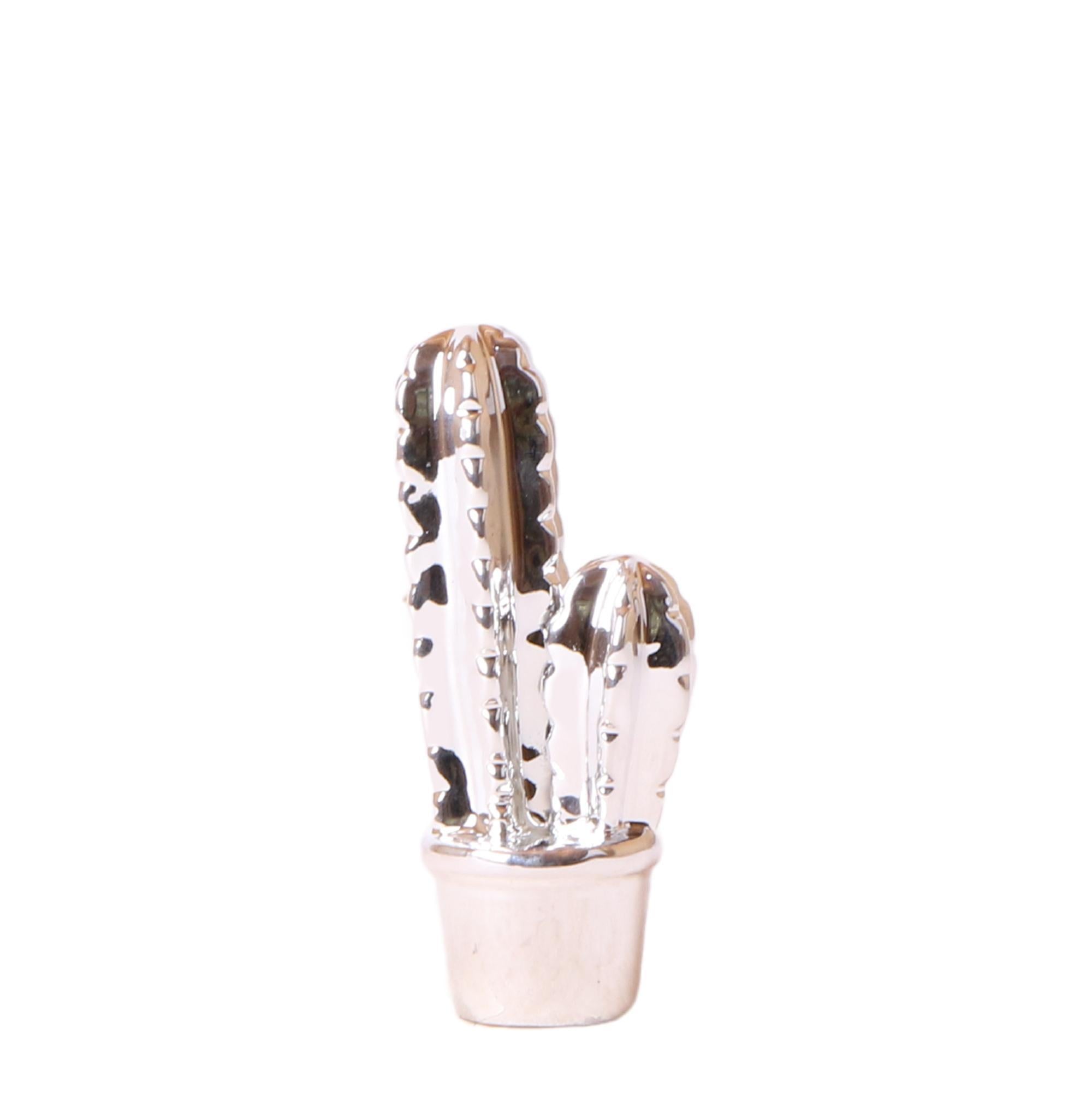 Kolibri Home | Ornament - Decoratie beeld Cactus - zilver