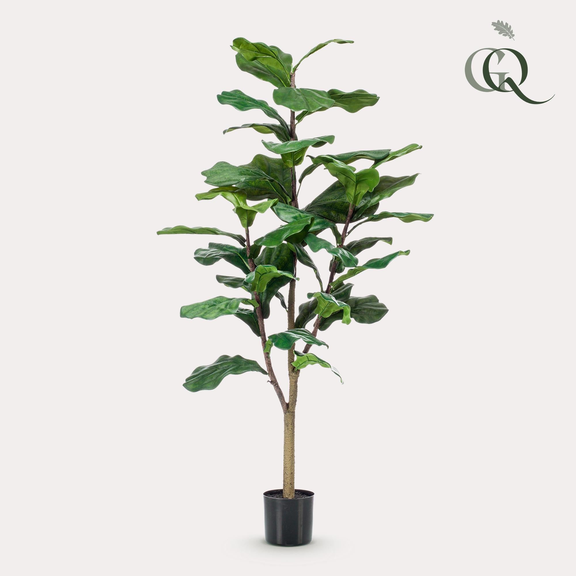 Kunstplant - Ficus Lyrata - Tabaksplant - 125 cm