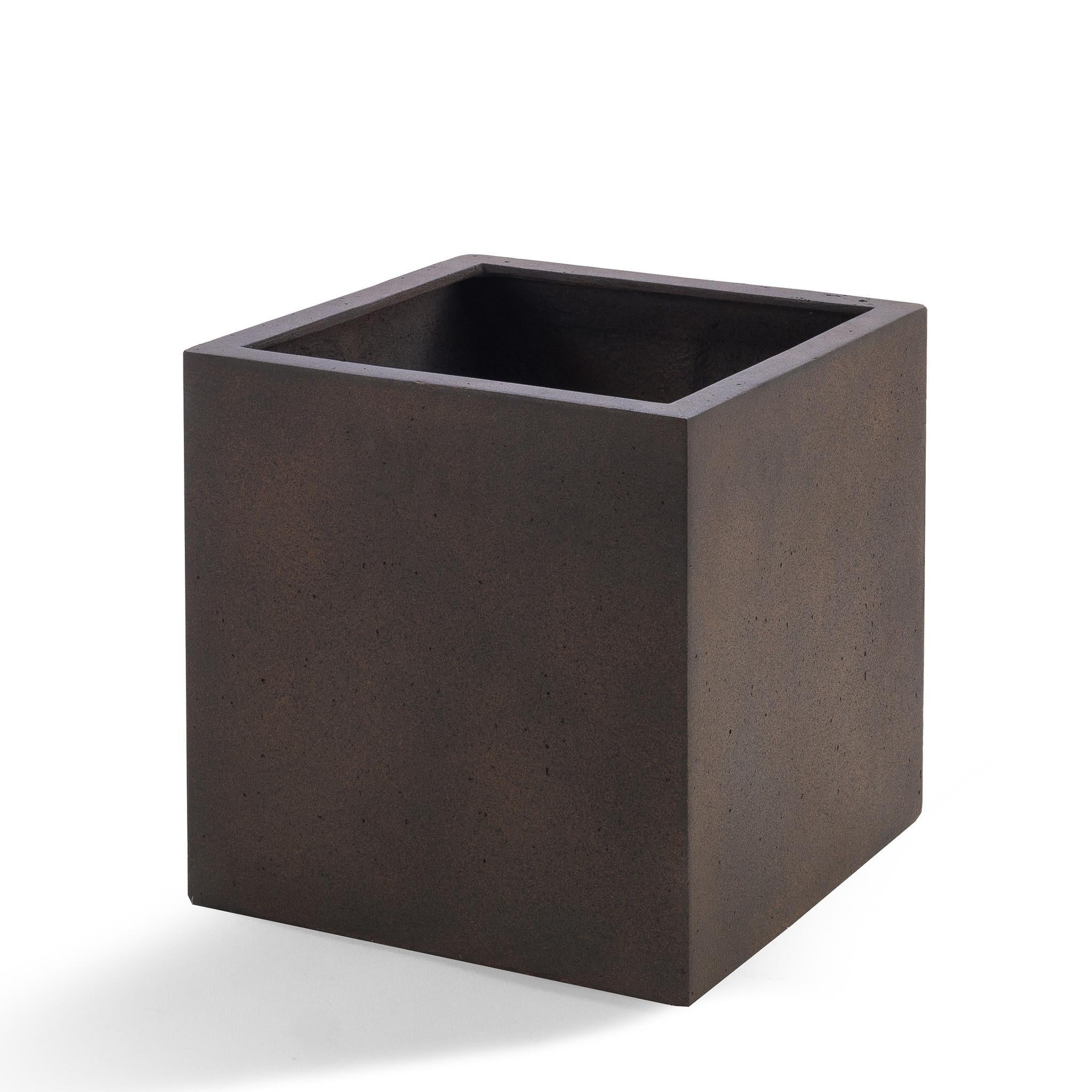 Pot Grigio Cube Rusty Iron - D40 x H40