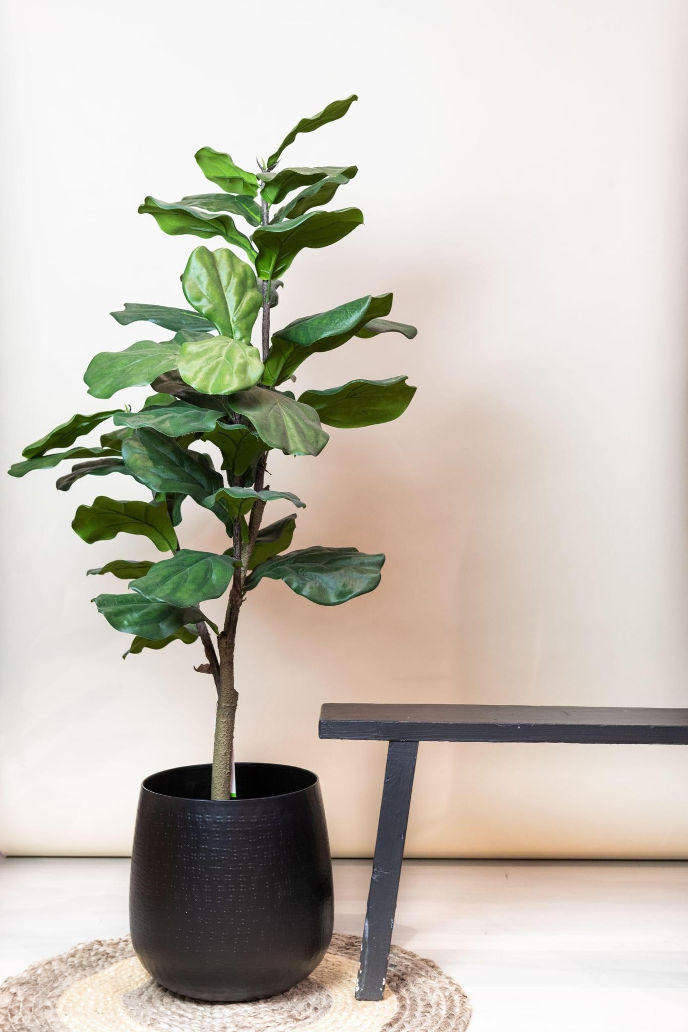 Kunstplant - Ficus Lyrata - Tabaksplant - 125 cm