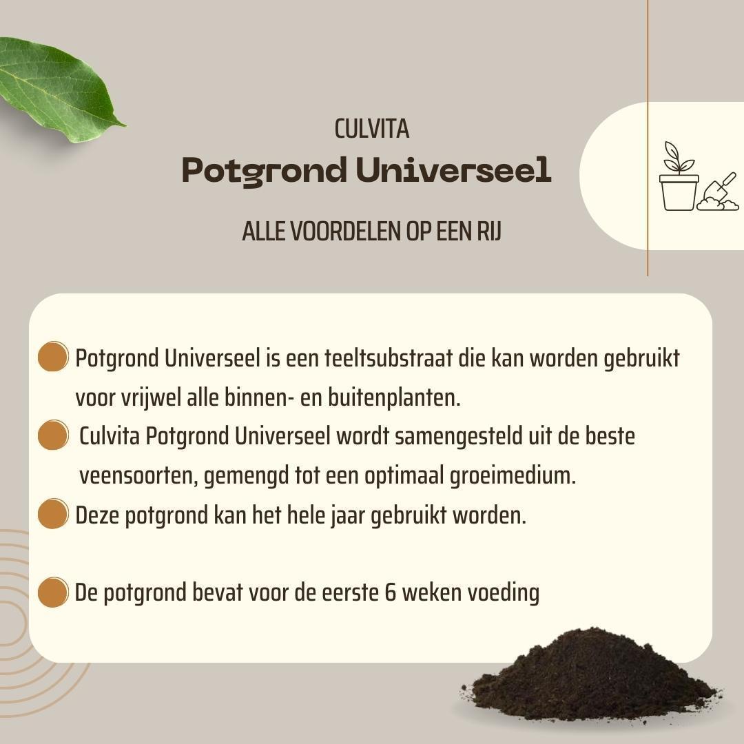 Culvita Universele Potgrond 40 l inclusief 2 maanden plantenvoeding - Universele potgrond voor kamerplanten en buitenplanten - potgrond universeel 40 liter