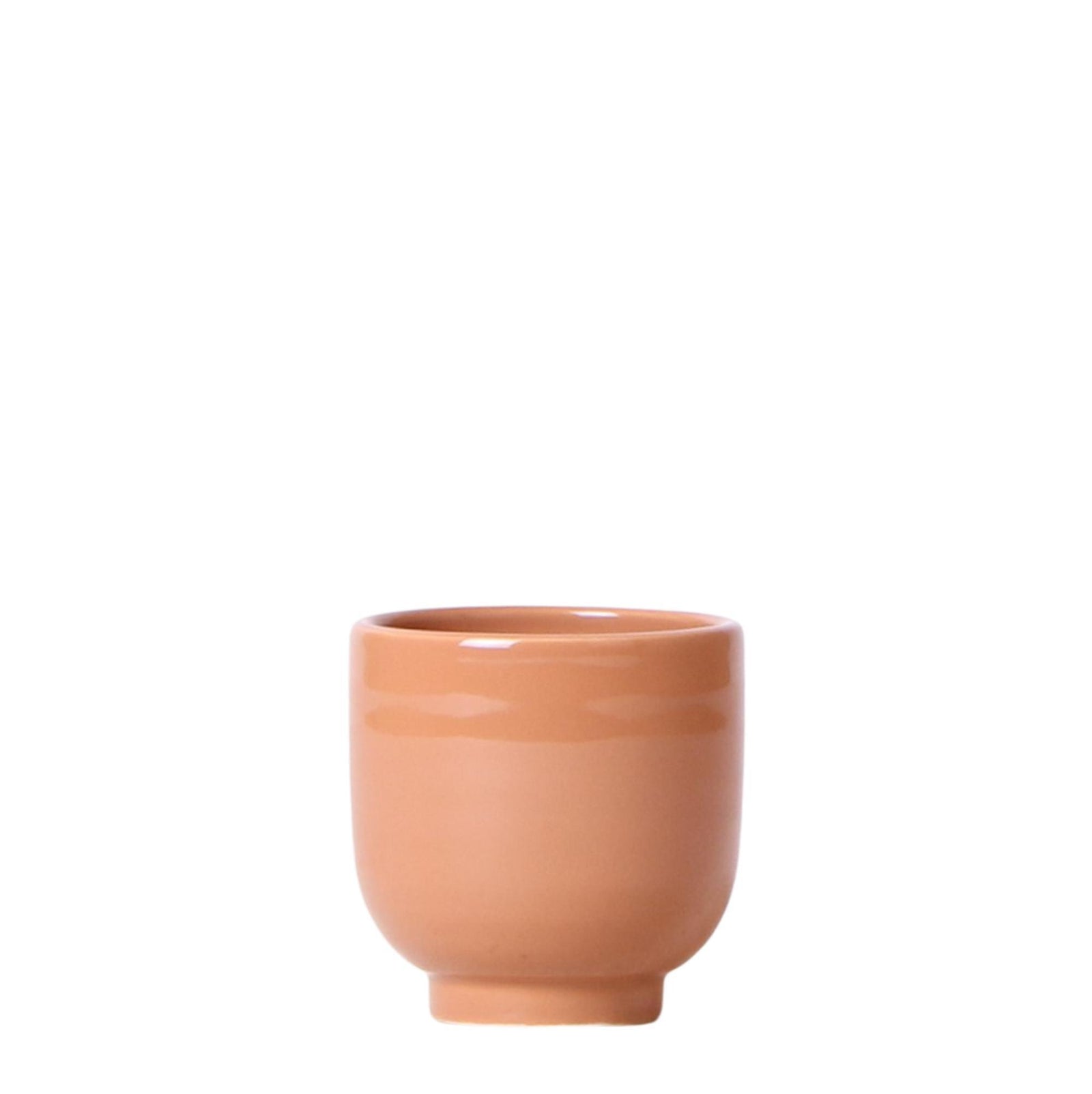 Kolibri Home | Glazed bloempot - Cognac keramieken sierpot met glans - Ø6cm