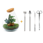 DIY terrarium - Drop XL Rood  + Rake + Shovel + Tweezer + Scissors ↑ 37 cm