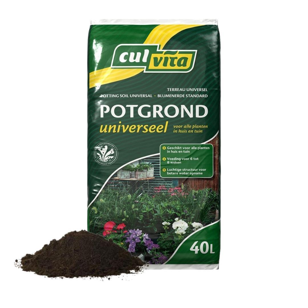 Culvita Universele Potgrond 40 l inclusief 2 maanden plantenvoeding - Universele potgrond voor kamerplanten en buitenplanten - potgrond universeel 40 liter