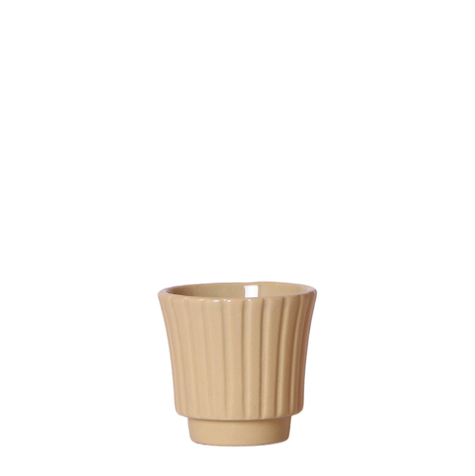 Kolibri Home | Retro khaki bloempot - khaki kleurige keramieken sierpot - Ø6cm