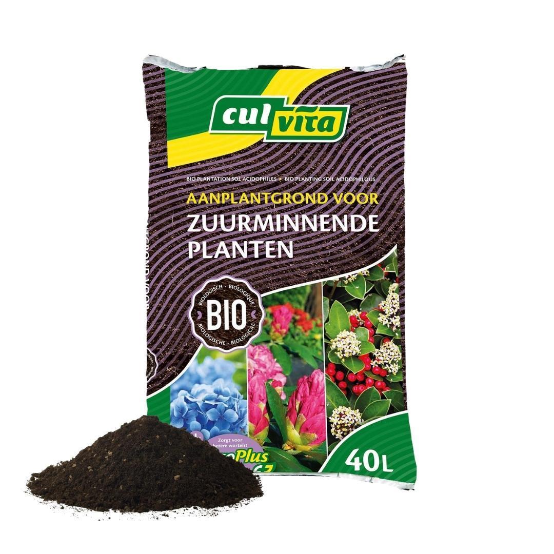 Culvita - Biologische aanplantgrond zuurminnend 40 liter - geschikt voor o.a. Azalea, Hortensia's en Rhododendron
