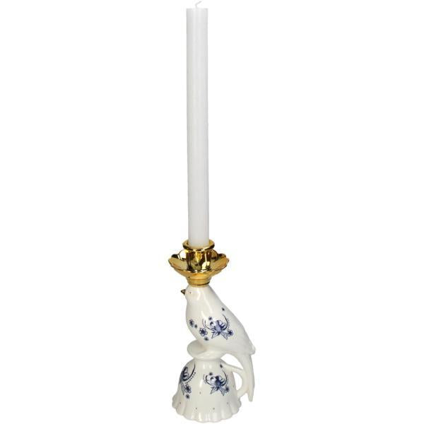 Candle stick Bird Porcelain - Delfts blue - 21 cm