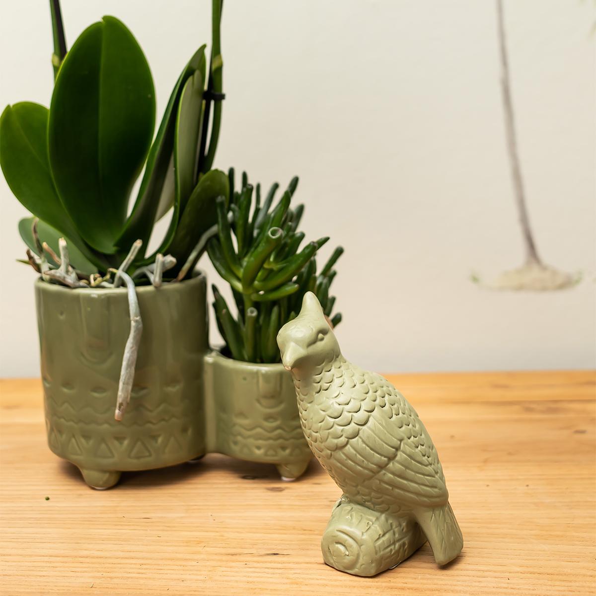 Kolibri Home | Ornament - Decoratie beeld Cocktatoo - groen